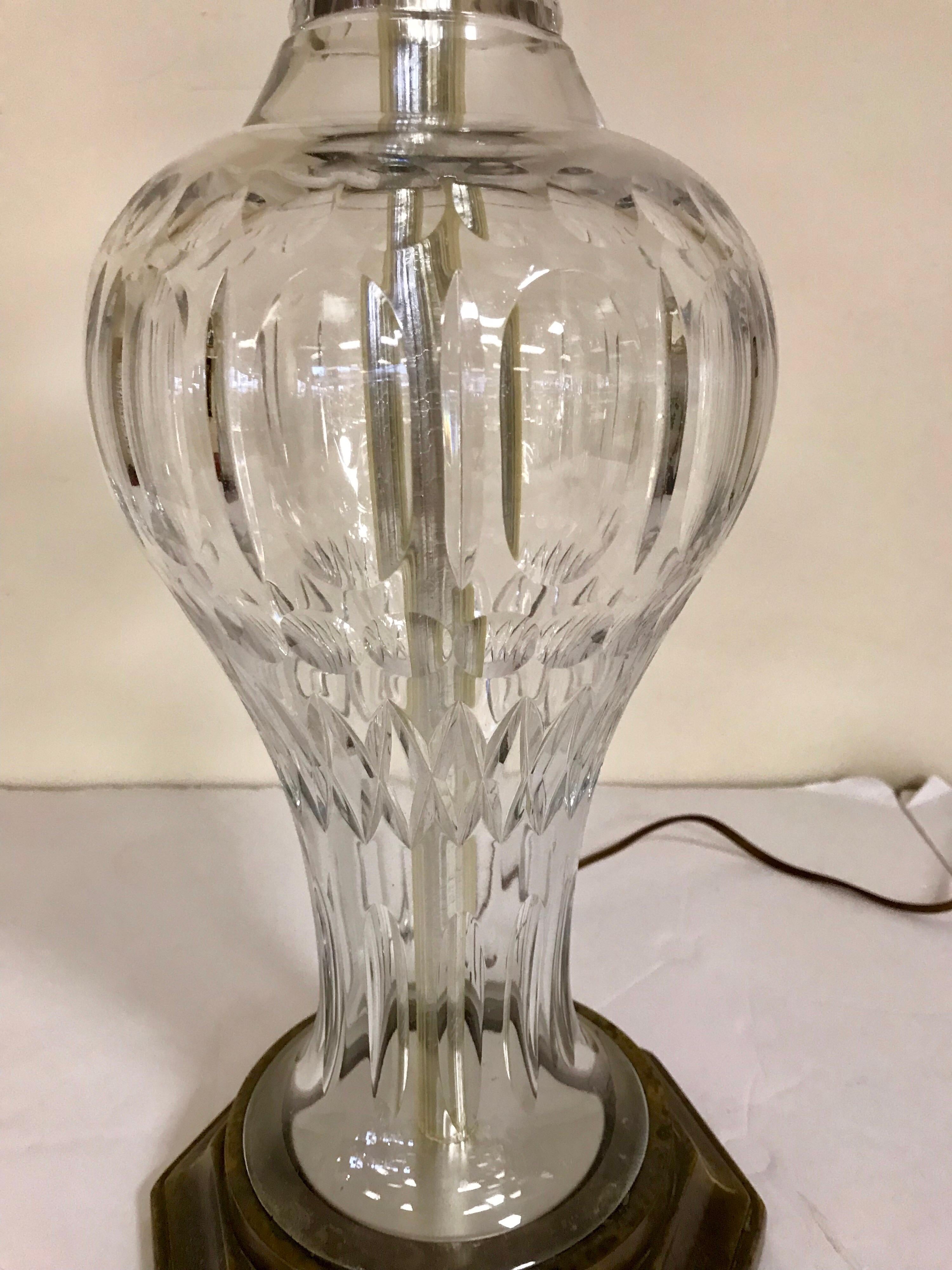 Pair of French Matching Tall Crystal Table Lamps 2