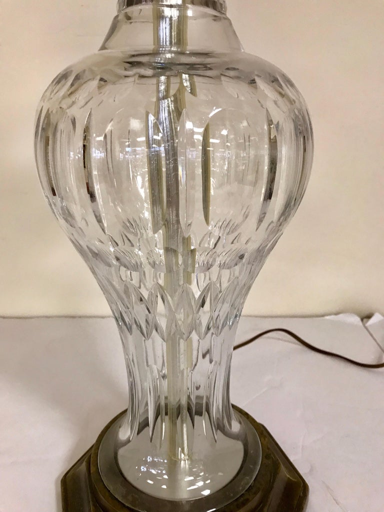 Pair of French Matching Tall Crystal Table Lamps For Sale at 1stDibs
