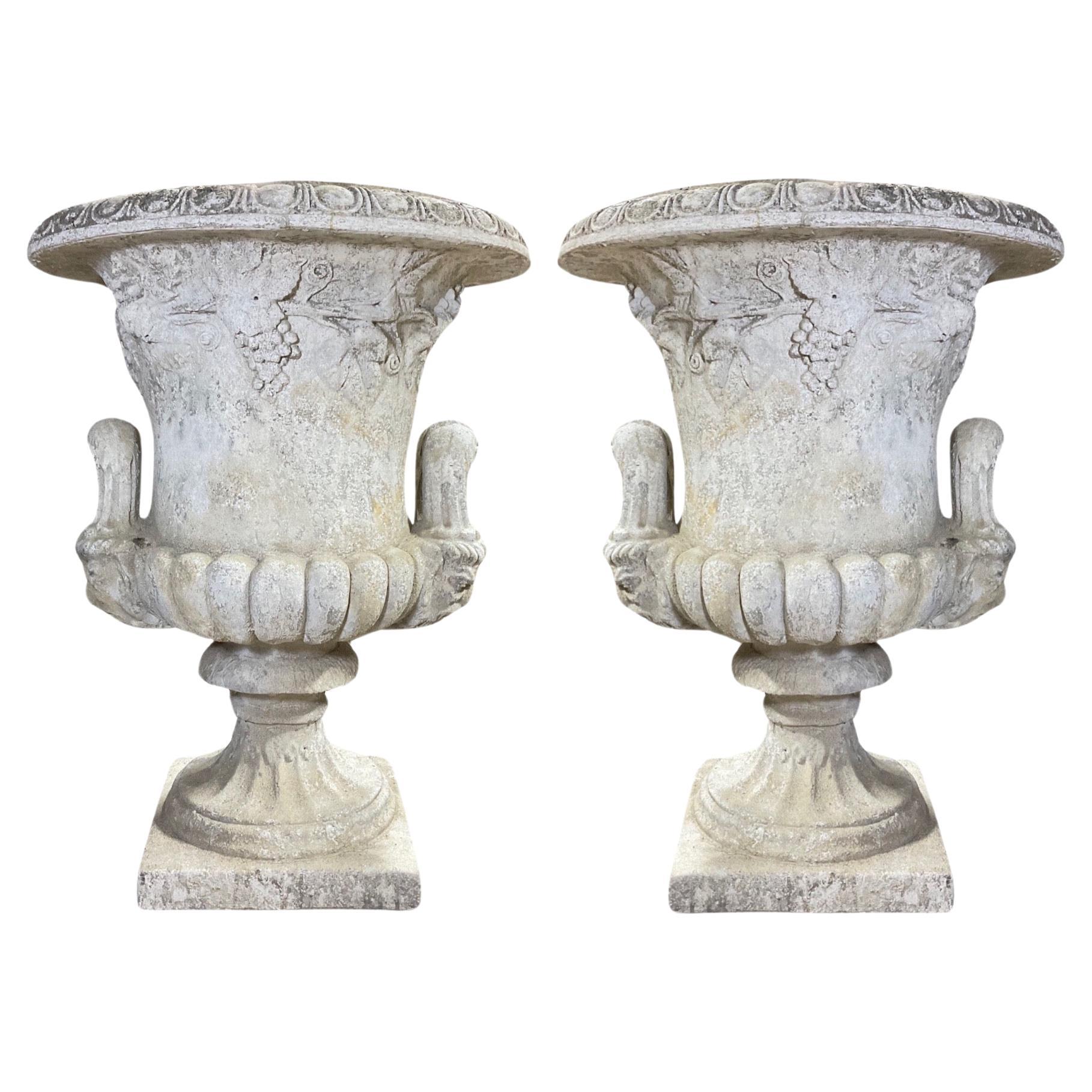 Pair of French Medici Composite Planters