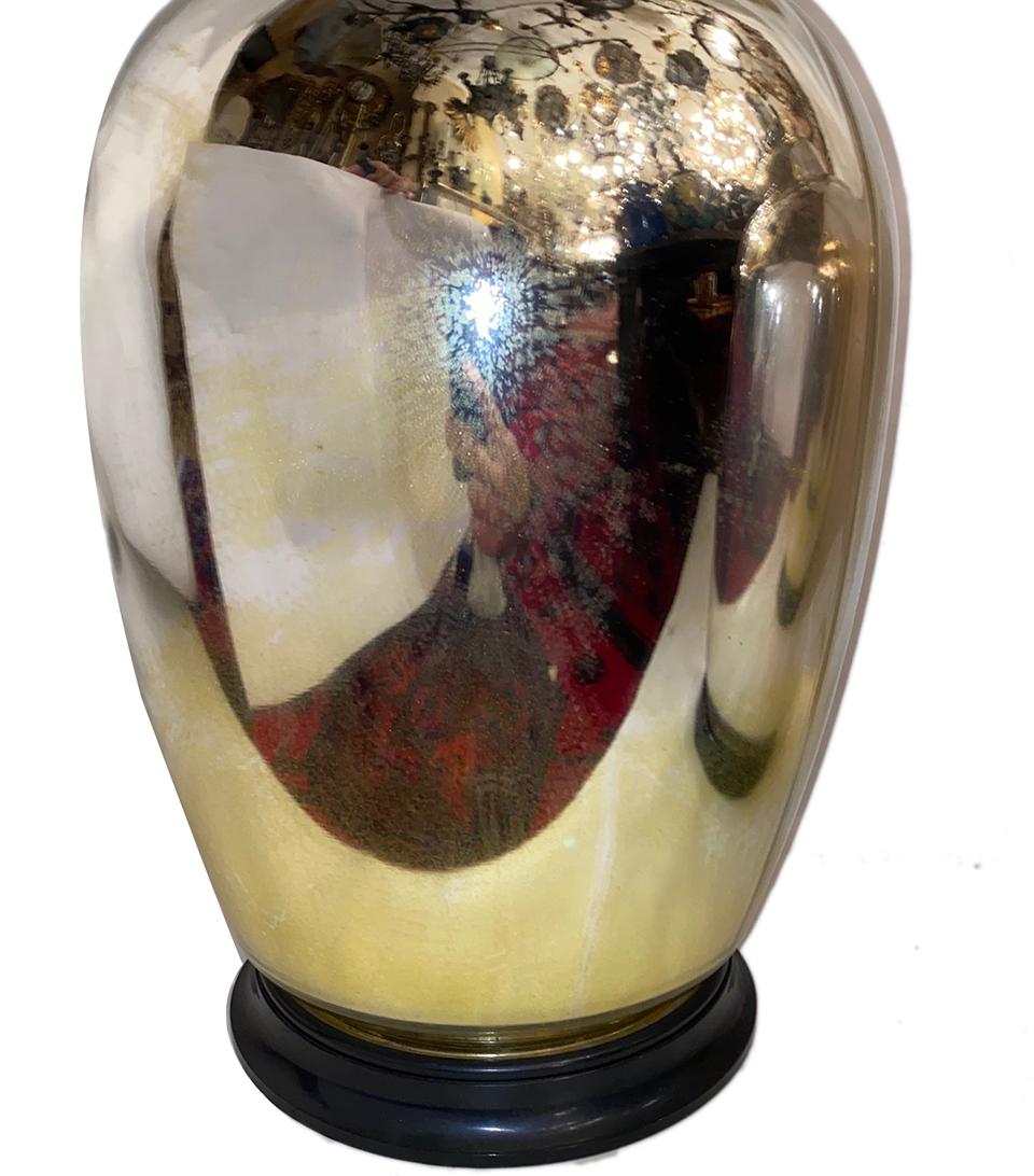 Paire de lampes de table françaises en verre au mercure Bon état - En vente à New York, NY