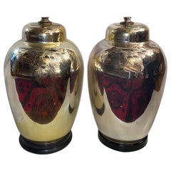 Vintage Pair of French Mercury Glass Table Lamps