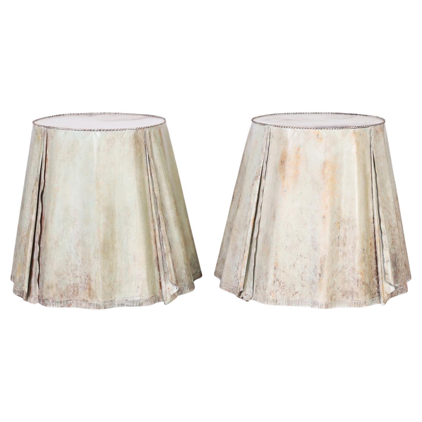 Pair of French Metal Ghost Drapery Tables For Sale