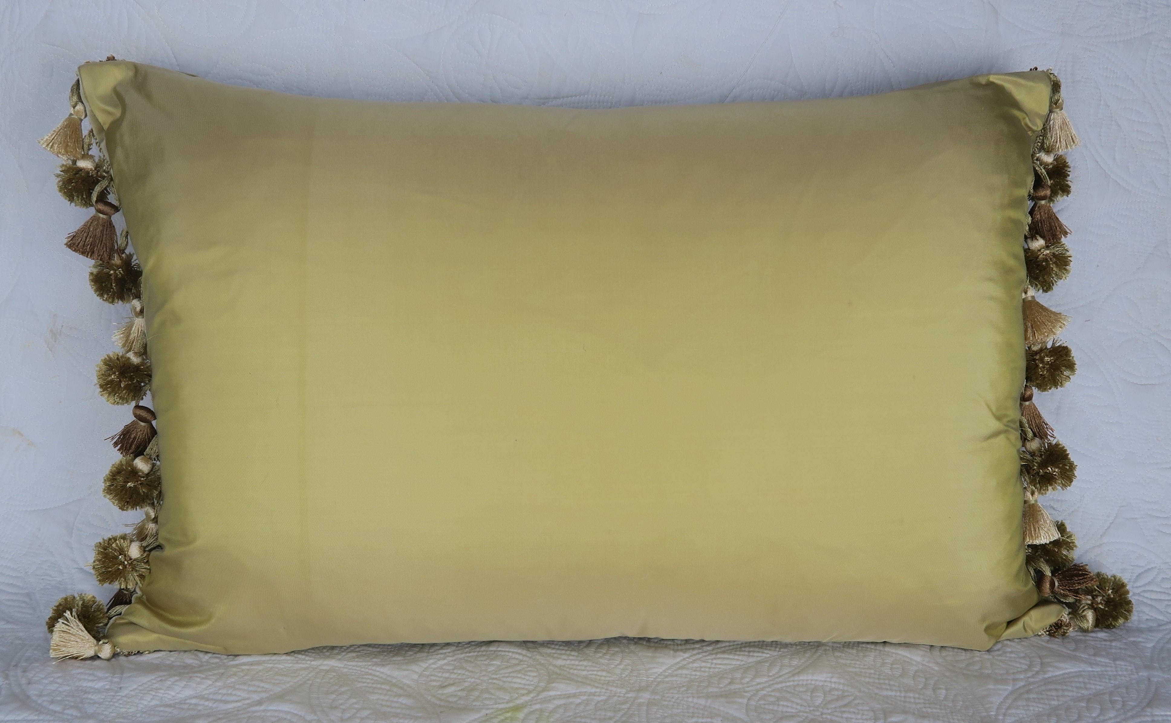 Silk Pair of French Metallic & Chenille Appliqued Velvet Pillows by Melissa Levinson