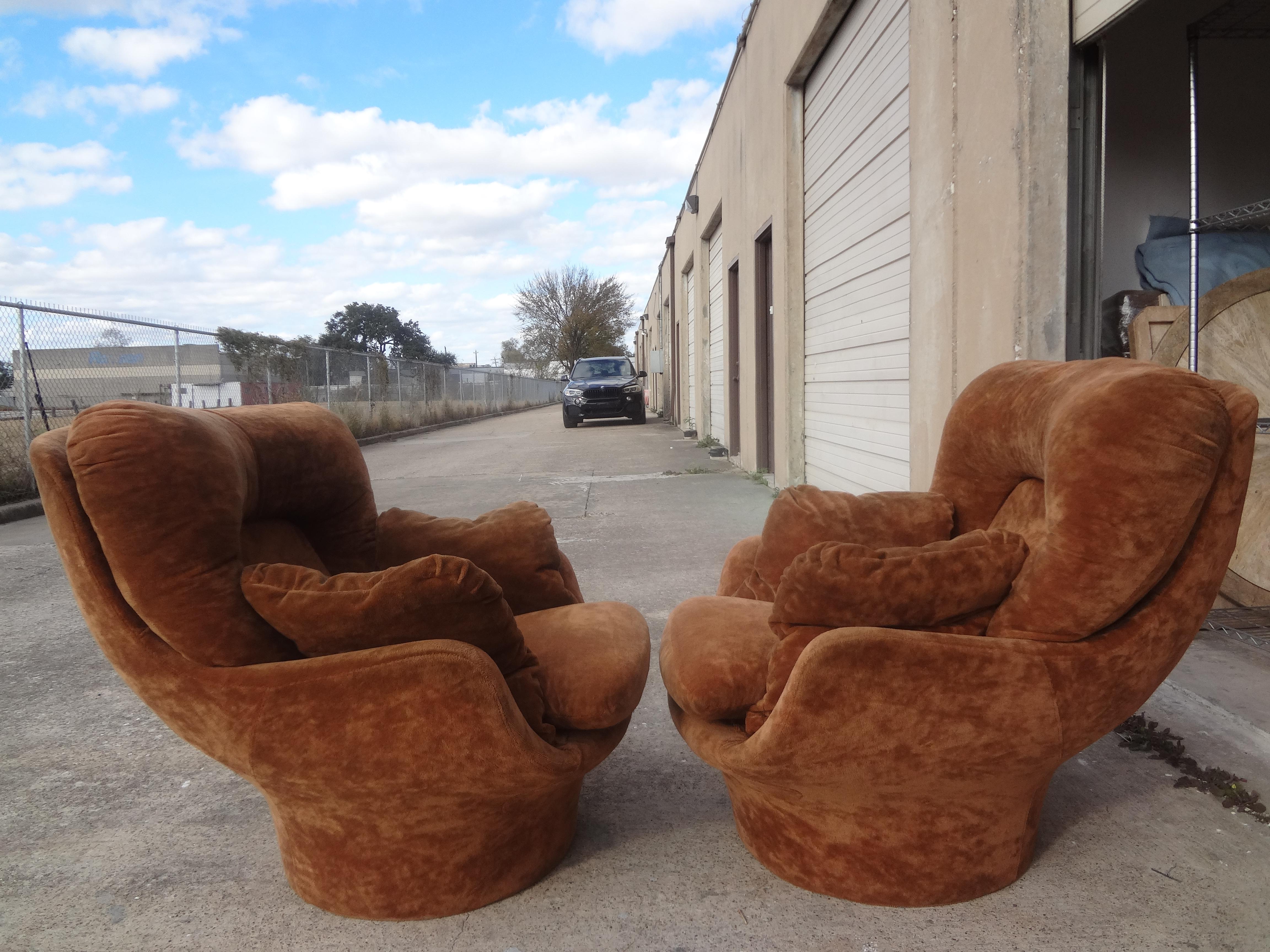 Pair of French Michel Cadestin for Airborne Karate Lounge Chairs 5