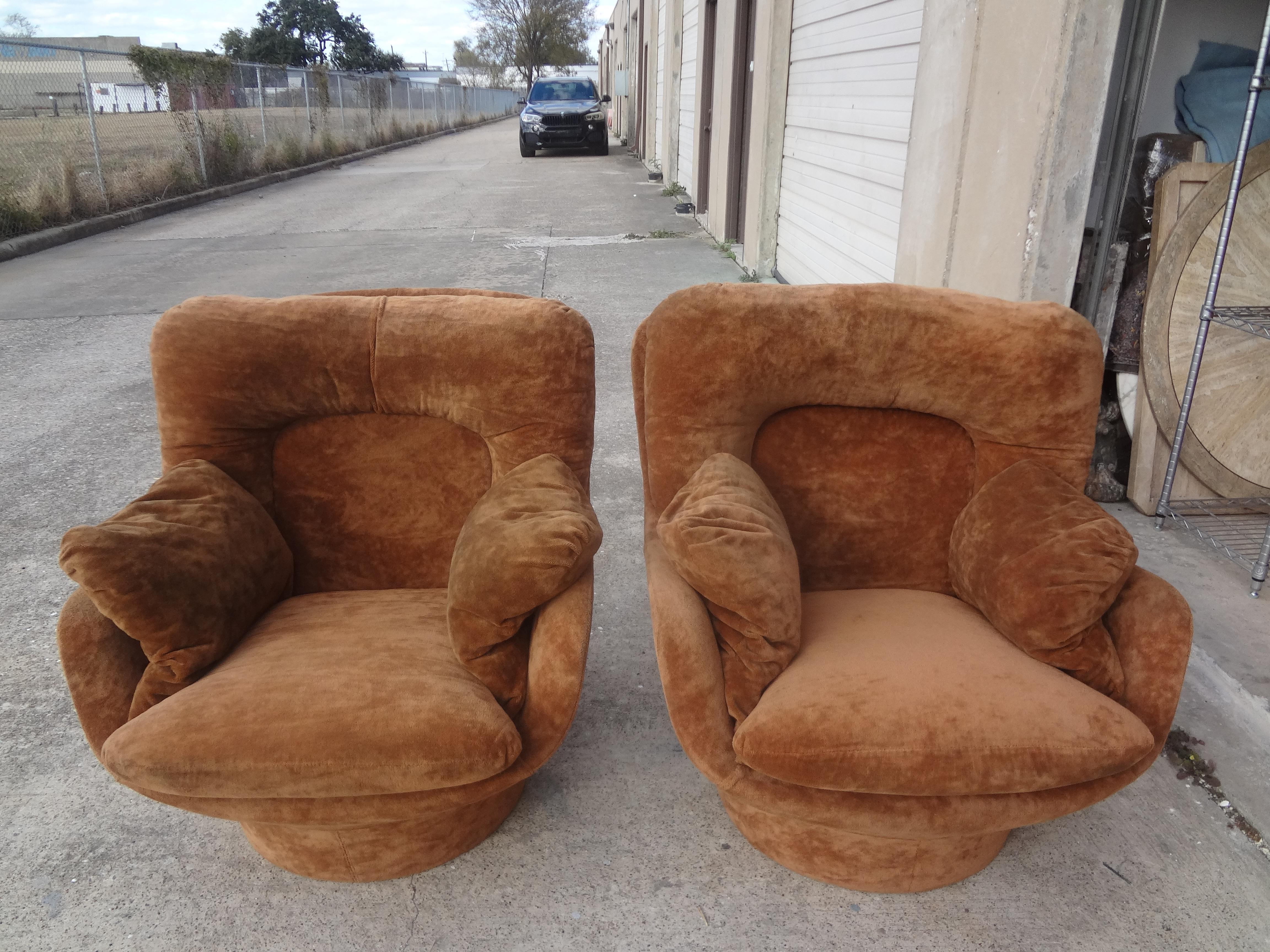 Mid-Century Modern Pair of French Michel Cadestin for Airborne Karate Lounge Chairs