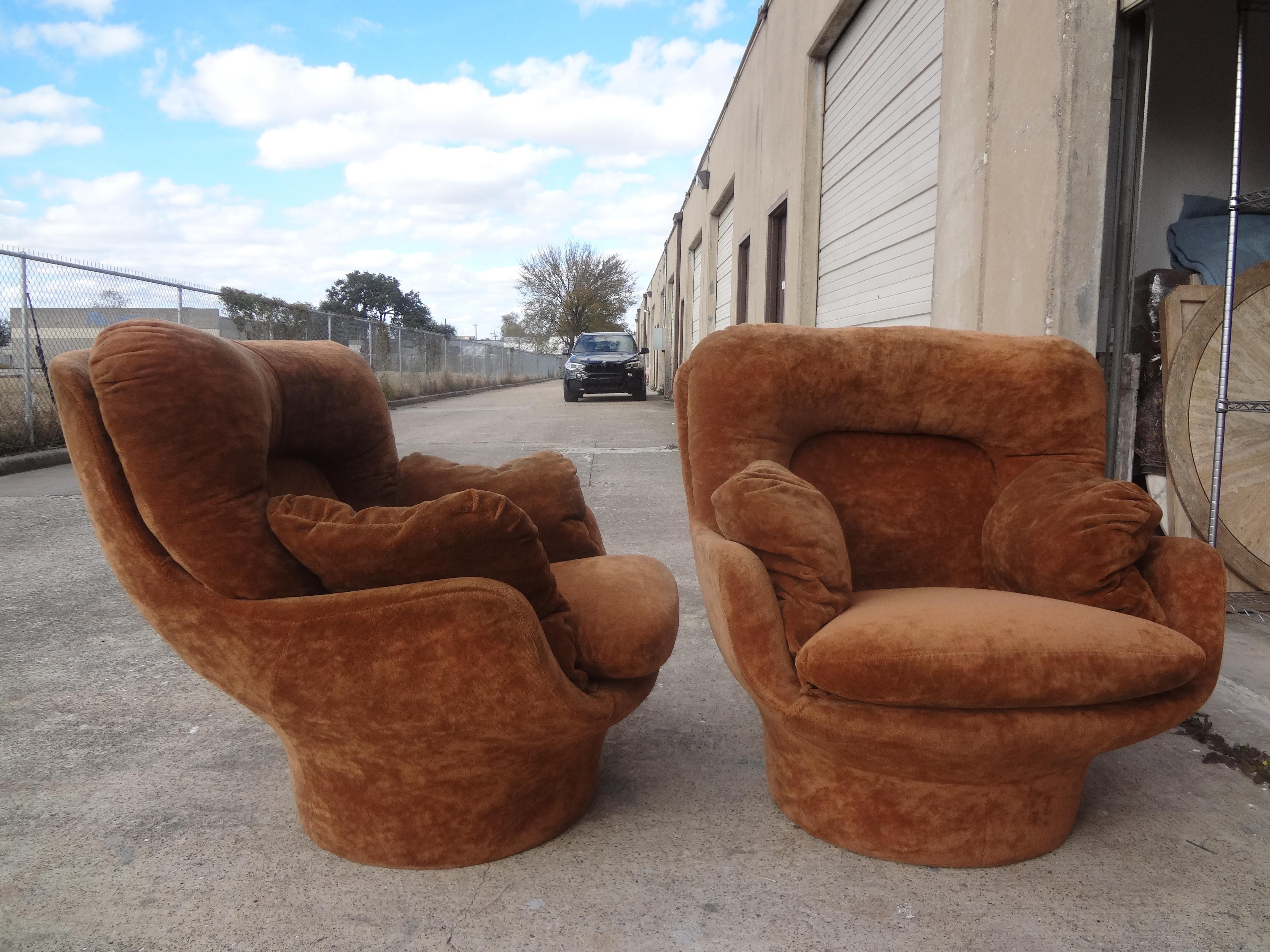 Pair of French Michel Cadestin for Airborne Karate Lounge Chairs 3