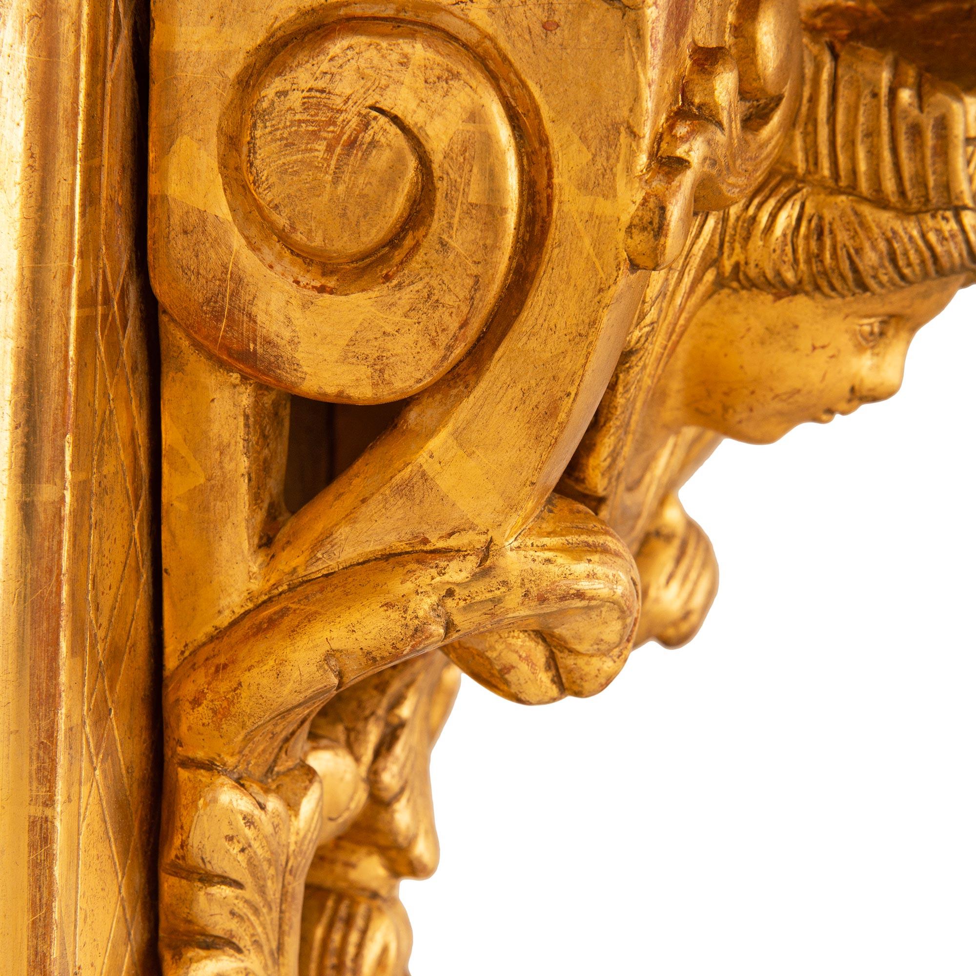 pair of French mid 18th century Regence Period Giltwood wall brackets For Sale 2