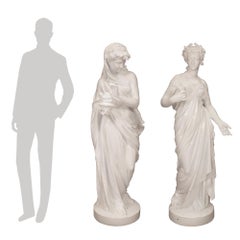 Pair of French Mid 19th Century Cast Iron Statues
