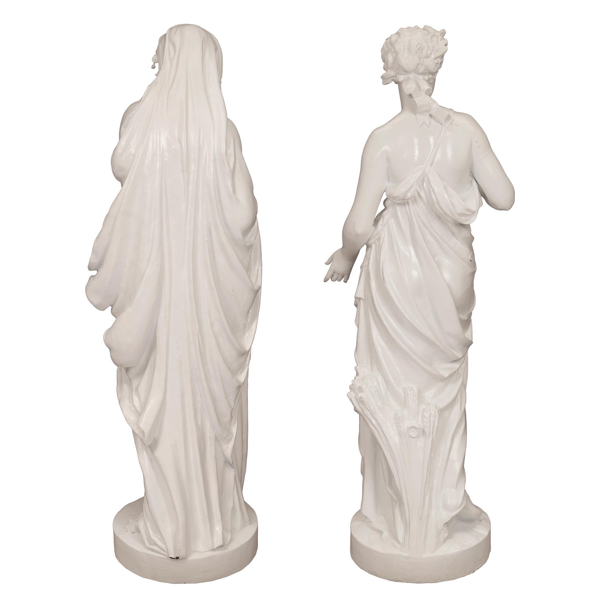 Pair of French Mid 19th Century Cast Iron Statues In Good Condition For Sale In West Palm Beach, FL