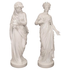 Pair of French Mid 19th Century Cast Iron Statues
