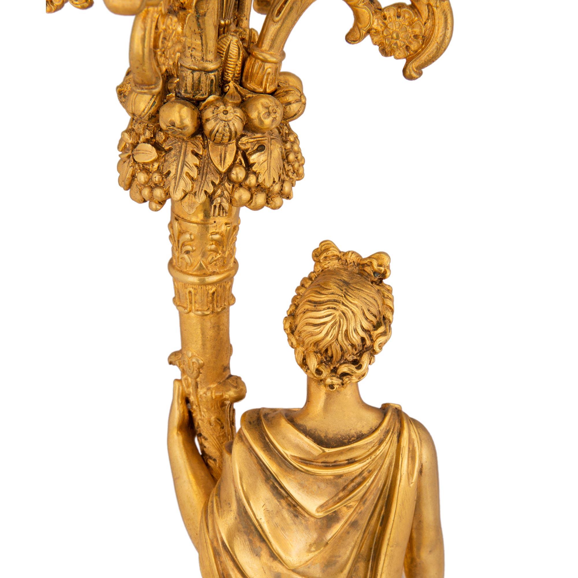 Pair of French Mid 19th Century Charles X Period Ormolu Candelabras For Sale 6