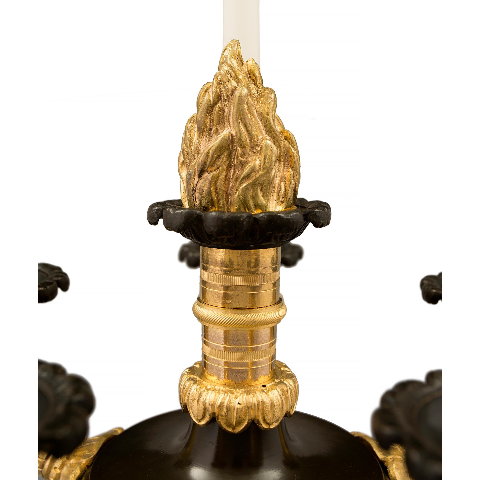 Pair of French Mid-19th Century Empire St. Patinated Bronze & Ormolu Candelabra 2