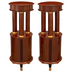 Pair of French Mid-19th Century Empire Style Mounted Pedestals