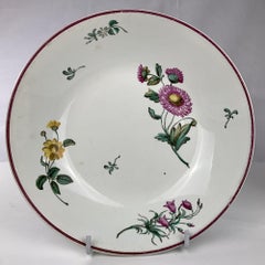Pair of French Mid-19th Century Flower Decorated Creamware Dishes
