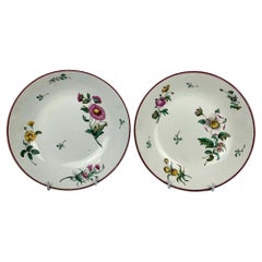 Pair of French Mid-19th Century Flower Decorated Creamware Dishes