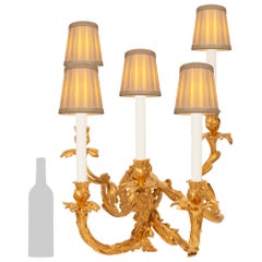 Pair Of French Mid 19th Century Louis XV St. Ormolu Sconces