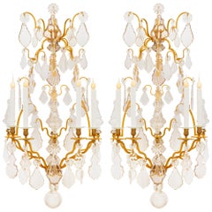 Pair of French Mid-19th Century Louis XV Style Four-Arm Sconces