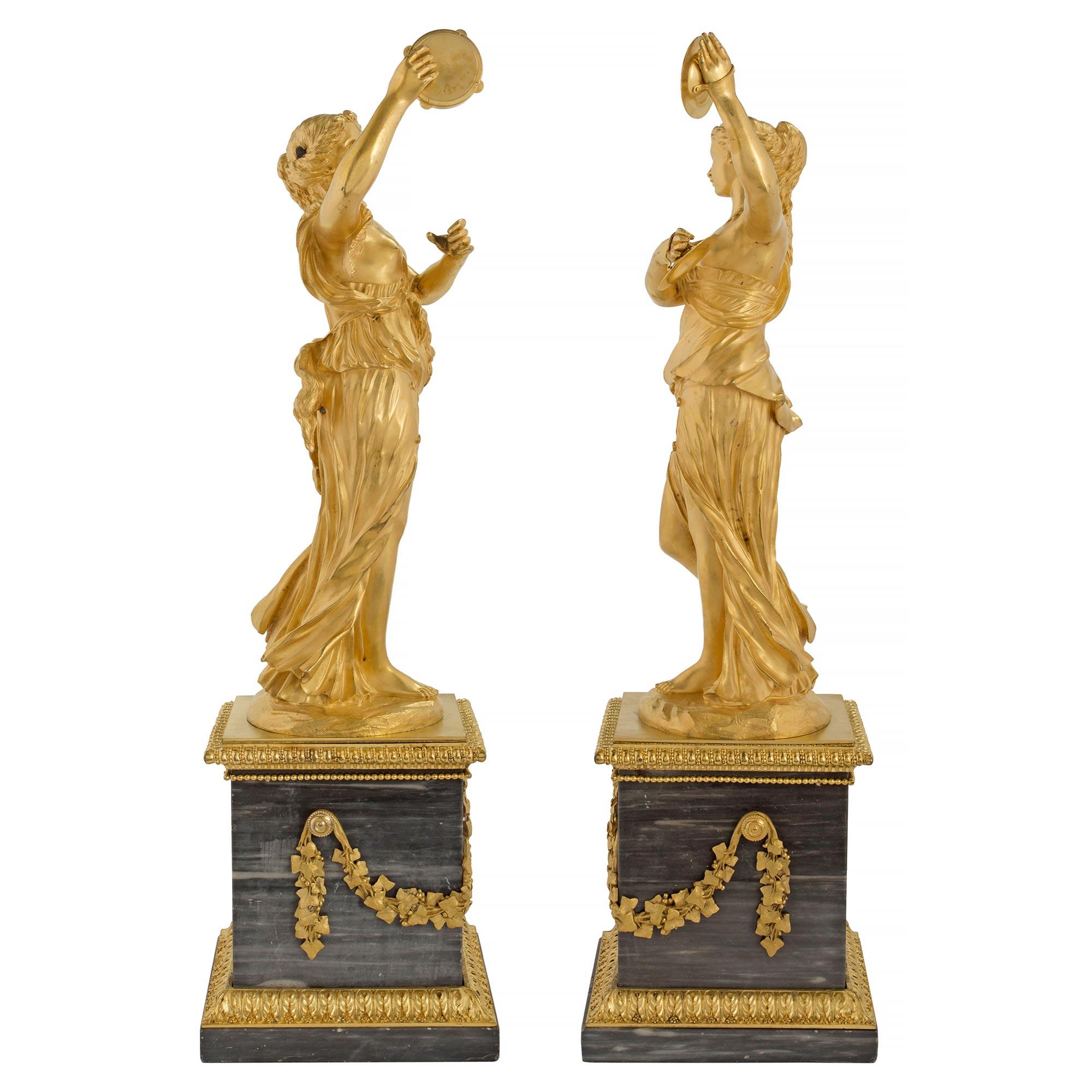 Ormolu Pair of French Mid-19th Century Louis XVI Style Decorative Statues For Sale