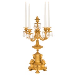 Pair of French Mid-19th Century Louis XVI Style Five Arm Candelabras