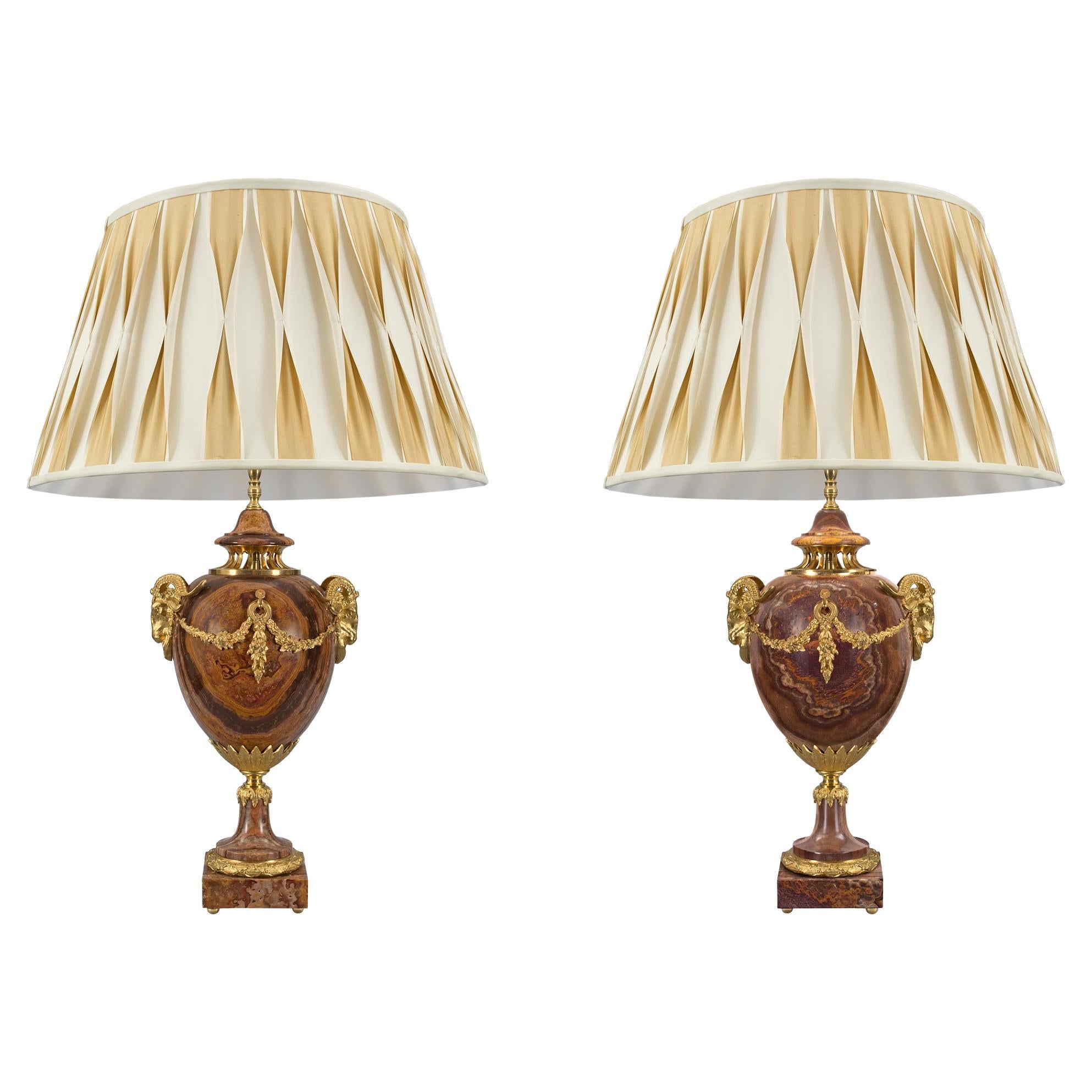 Pair of French Mid-19th Century Louis XVI Style Lamps For Sale