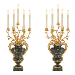 Pair of French Mid-19th Century Louis XVI Style Mounted Candelabras