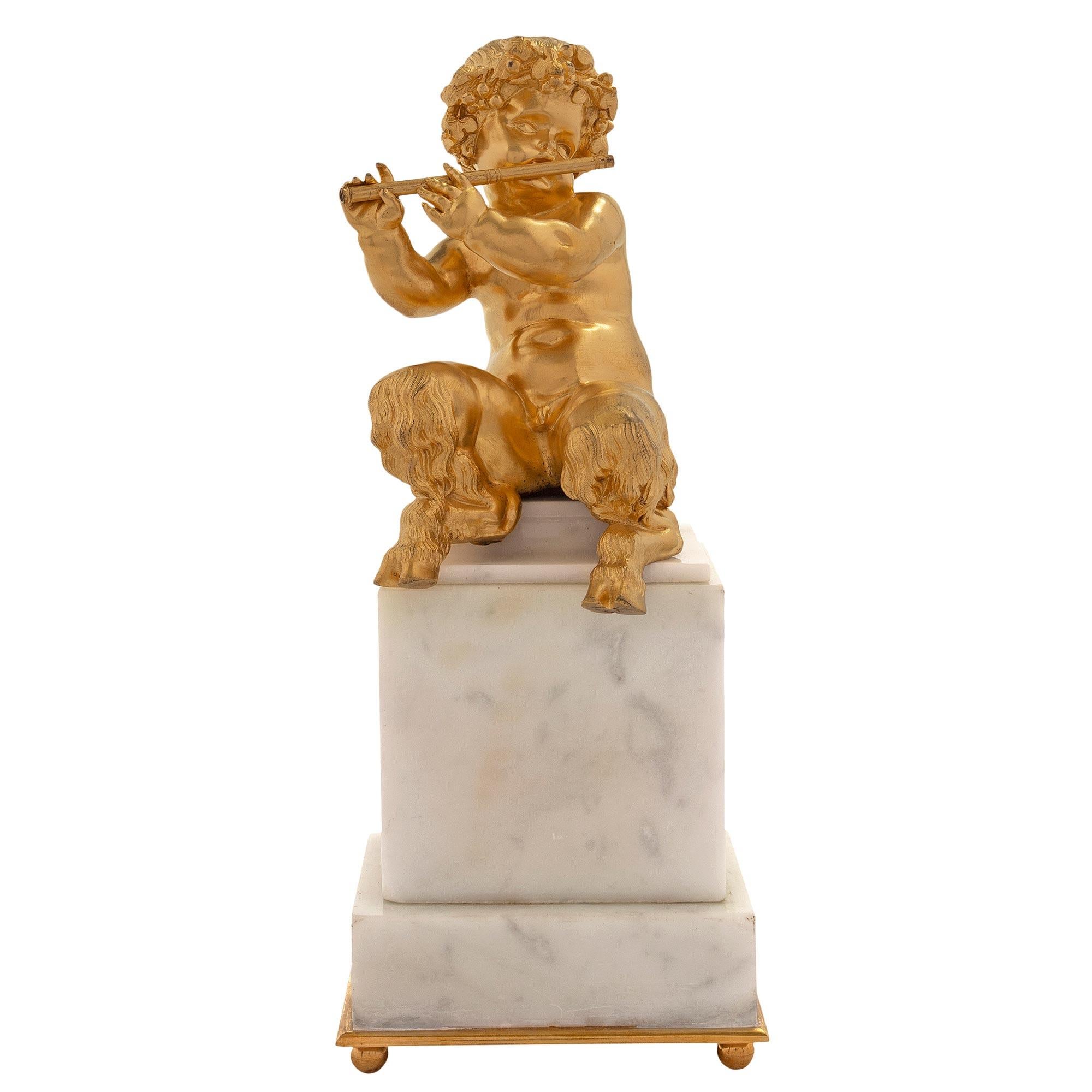 Ormolu Pair of French Mid-19th Century Louis XVI Style Statues of Young Cherubs For Sale