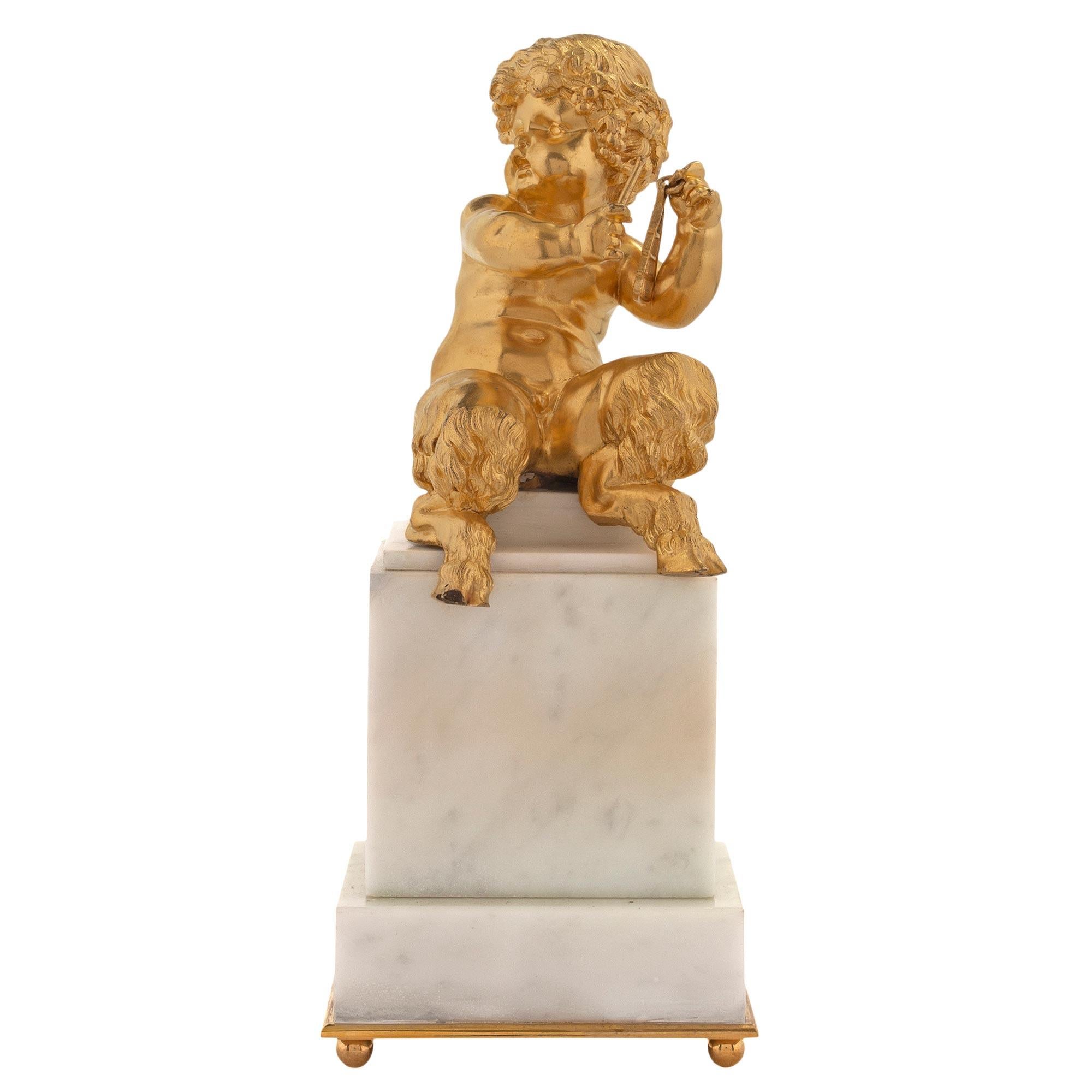 Pair of French Mid-19th Century Louis XVI Style Statues of Young Cherubs For Sale 1