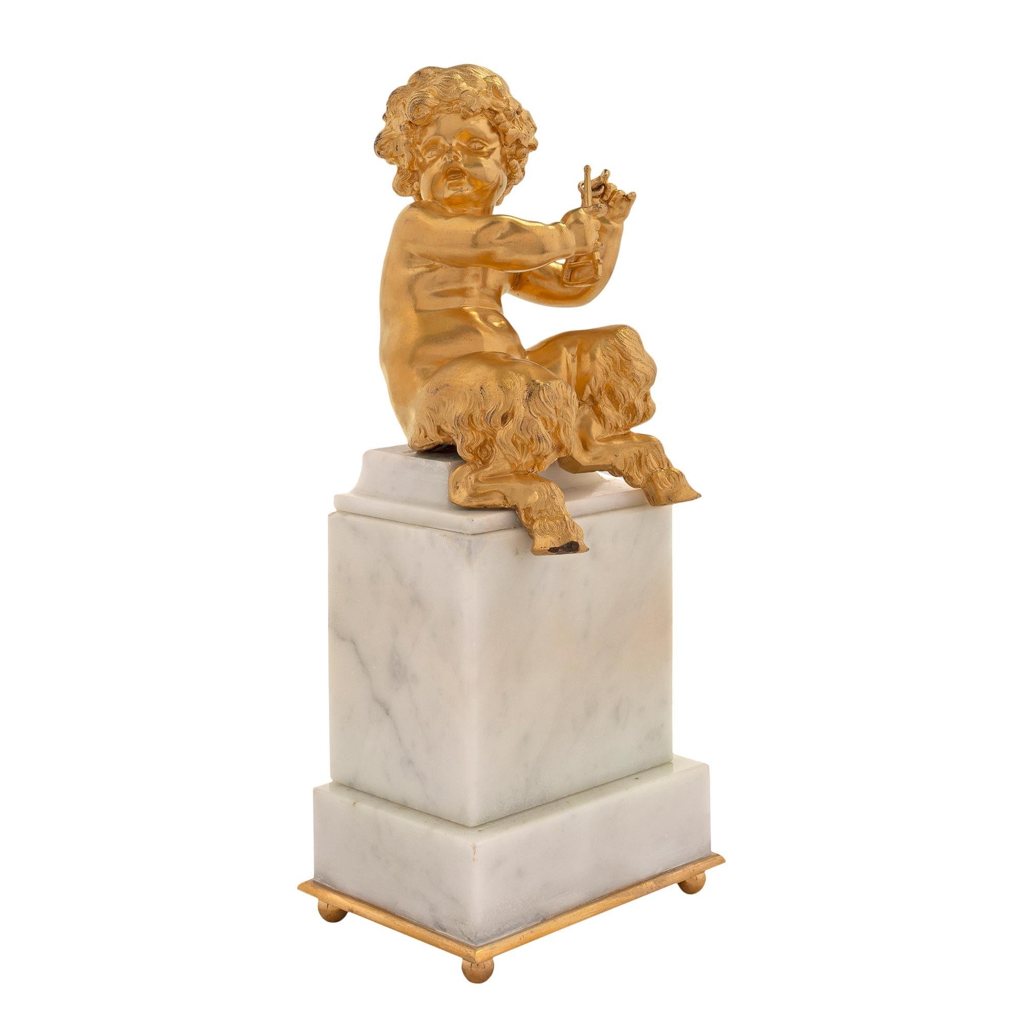 Pair of French Mid-19th Century Louis XVI Style Statues of Young Cherubs For Sale 2