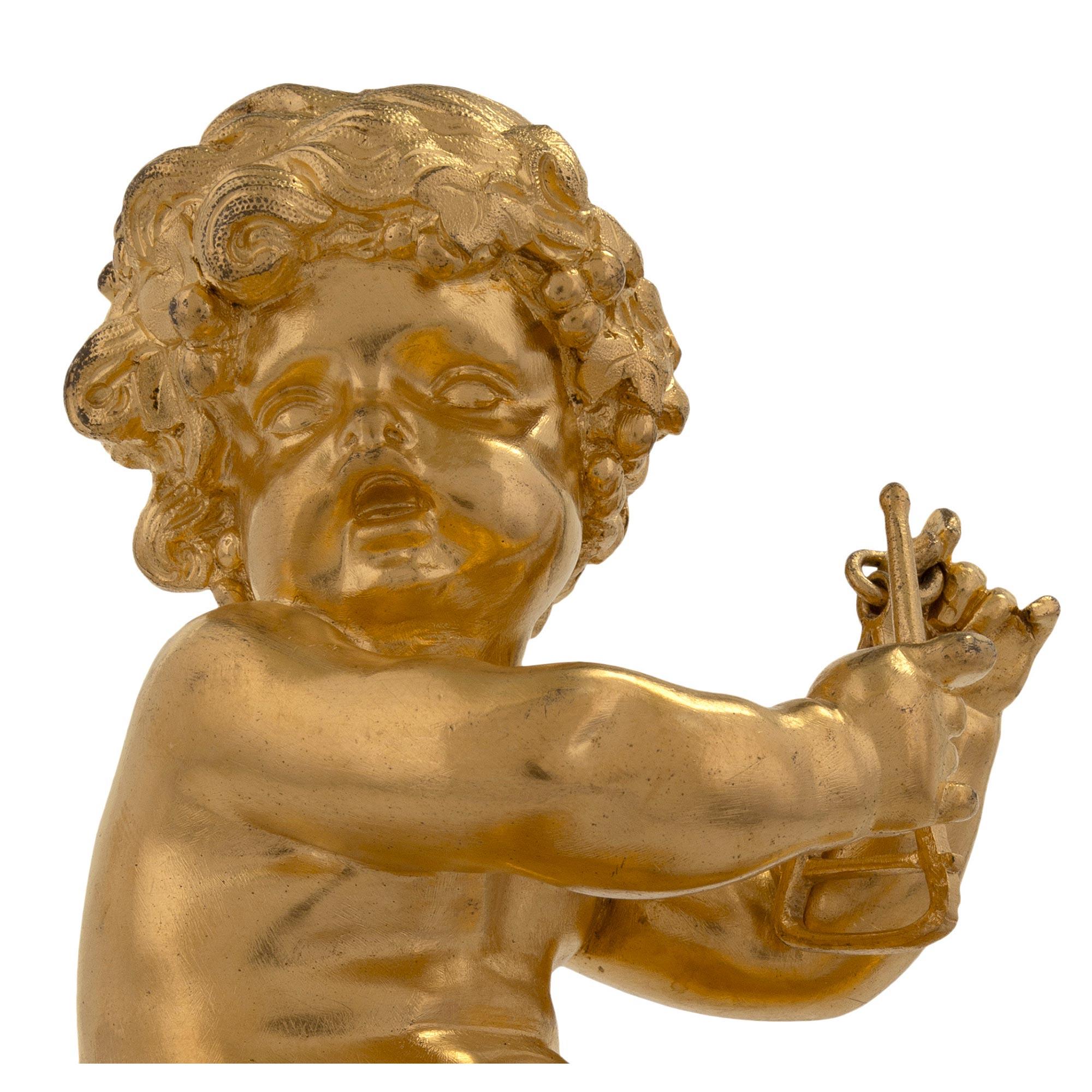 Pair of French Mid-19th Century Louis XVI Style Statues of Young Cherubs For Sale 4