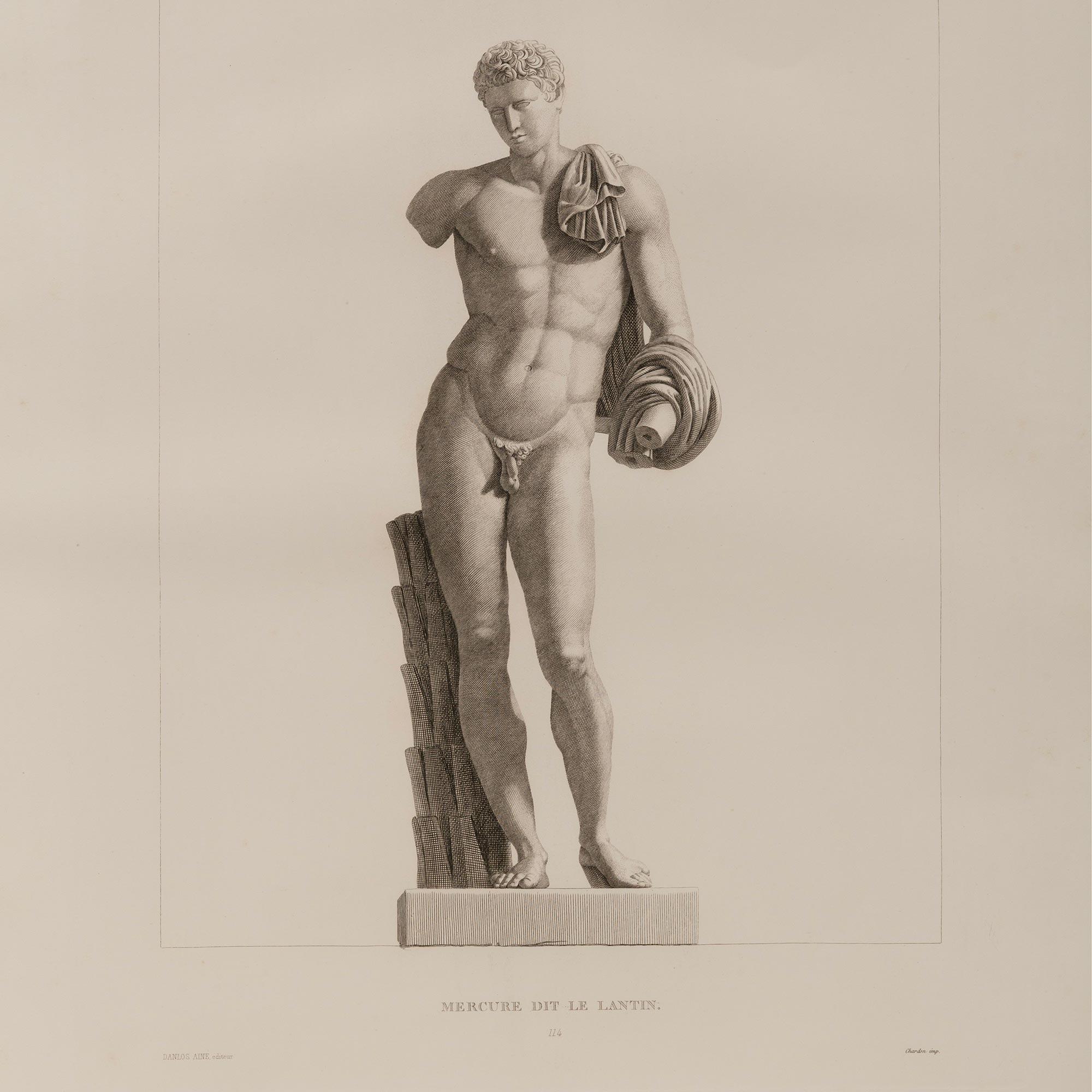 Paar französische neoklassizistische St. des 19. Drucke von Bacchus und Merkur im Zustand „Gut“ im Angebot in West Palm Beach, FL