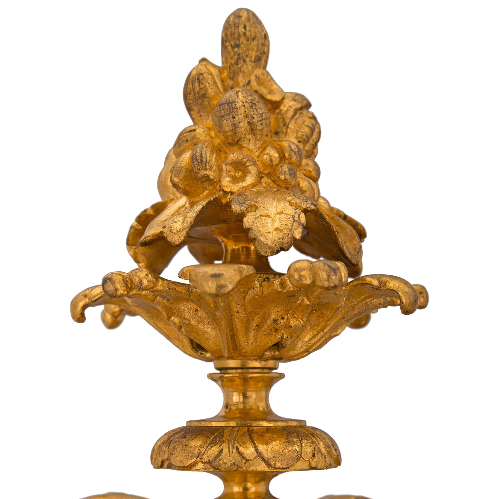 Pair of French Mid-19th Century Patinated Bronze and Ormolu Candelabra Statues For Sale 2