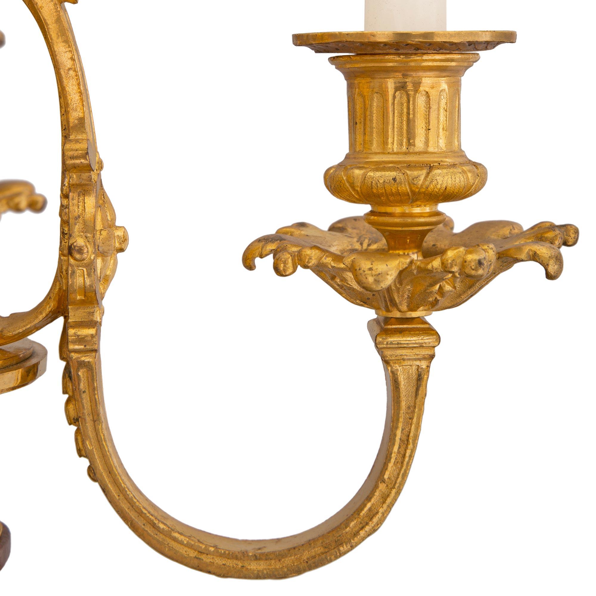 Pair of French Mid-19th Century Patinated Bronze and Ormolu Candelabra Statues For Sale 3