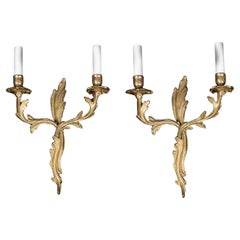 Pair of French Mid-20th Century Bronze Sconces