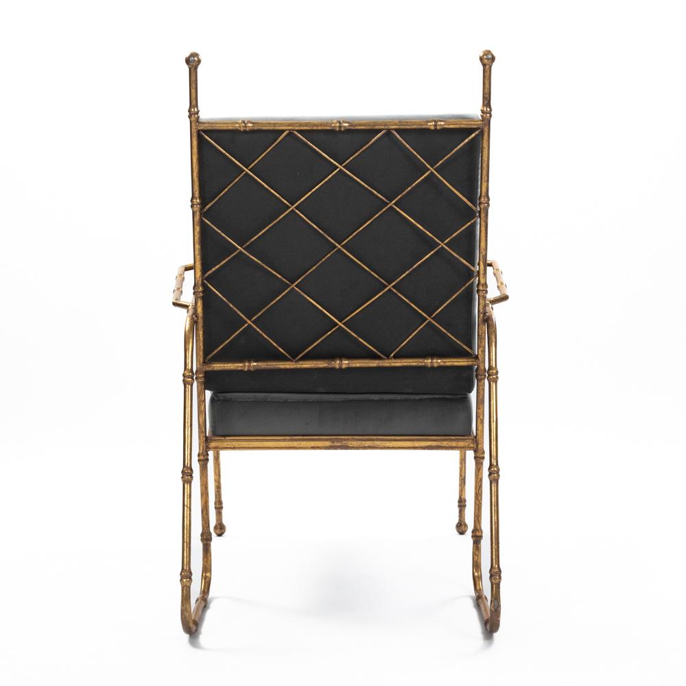 Pair of French Mid-Centruy Gilt Iron Faux Bamboo Armchairs Grey Velvet 1980s For Sale 4