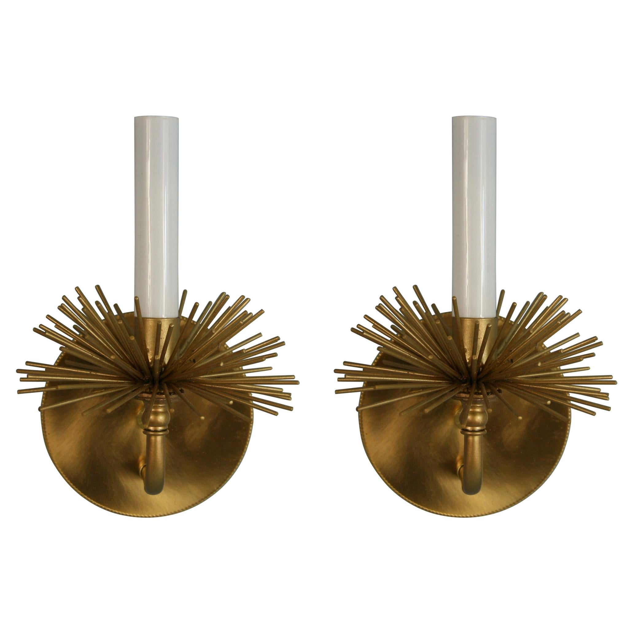 Pair of French Mid Century Brutalist Sconces