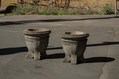 Pair of French Mid-Century Cast Stone Garden Urns / Jardinières, 1950s