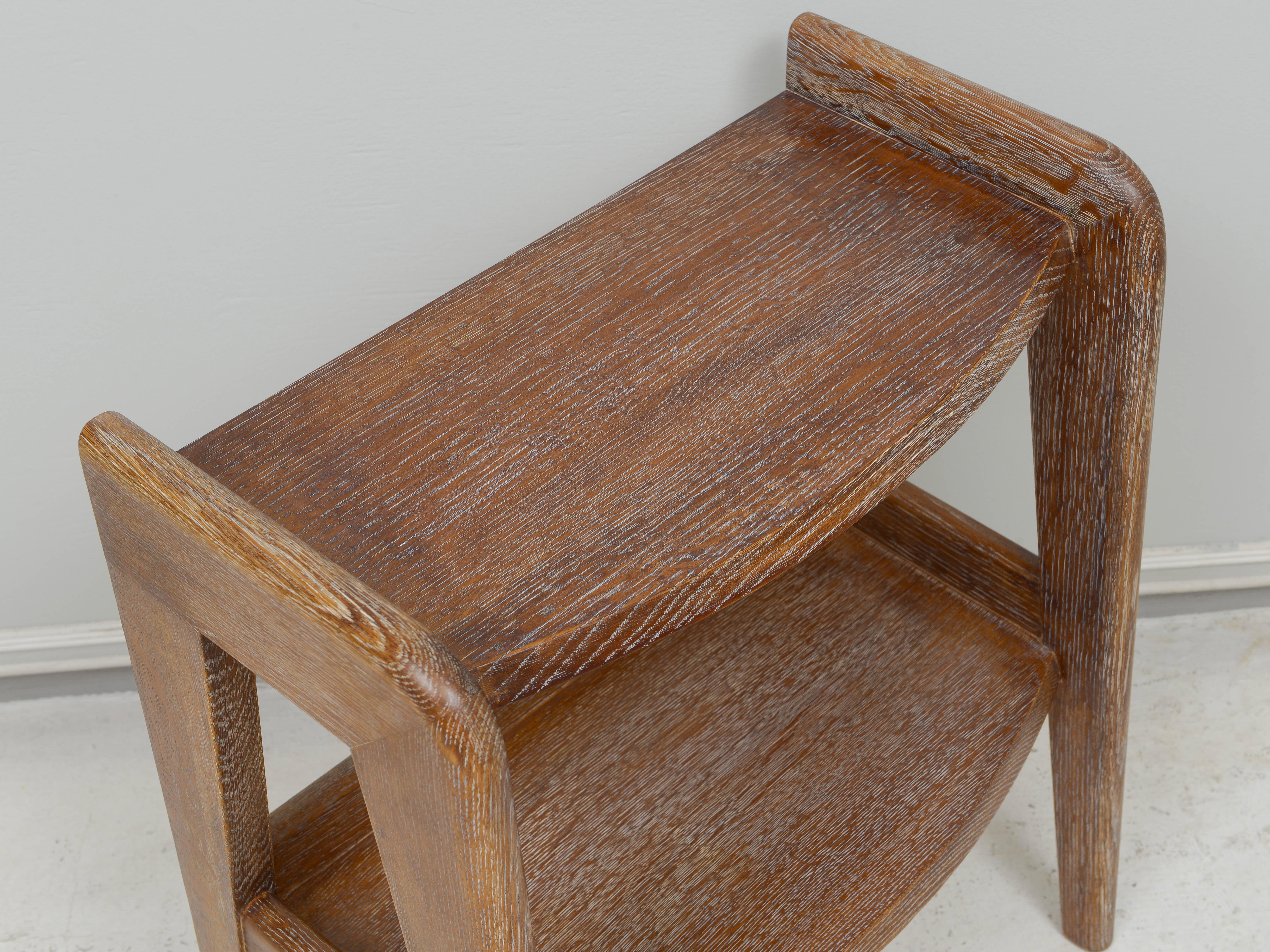 Pair of French Mid-Century Cerused Oak End Tables For Sale 5