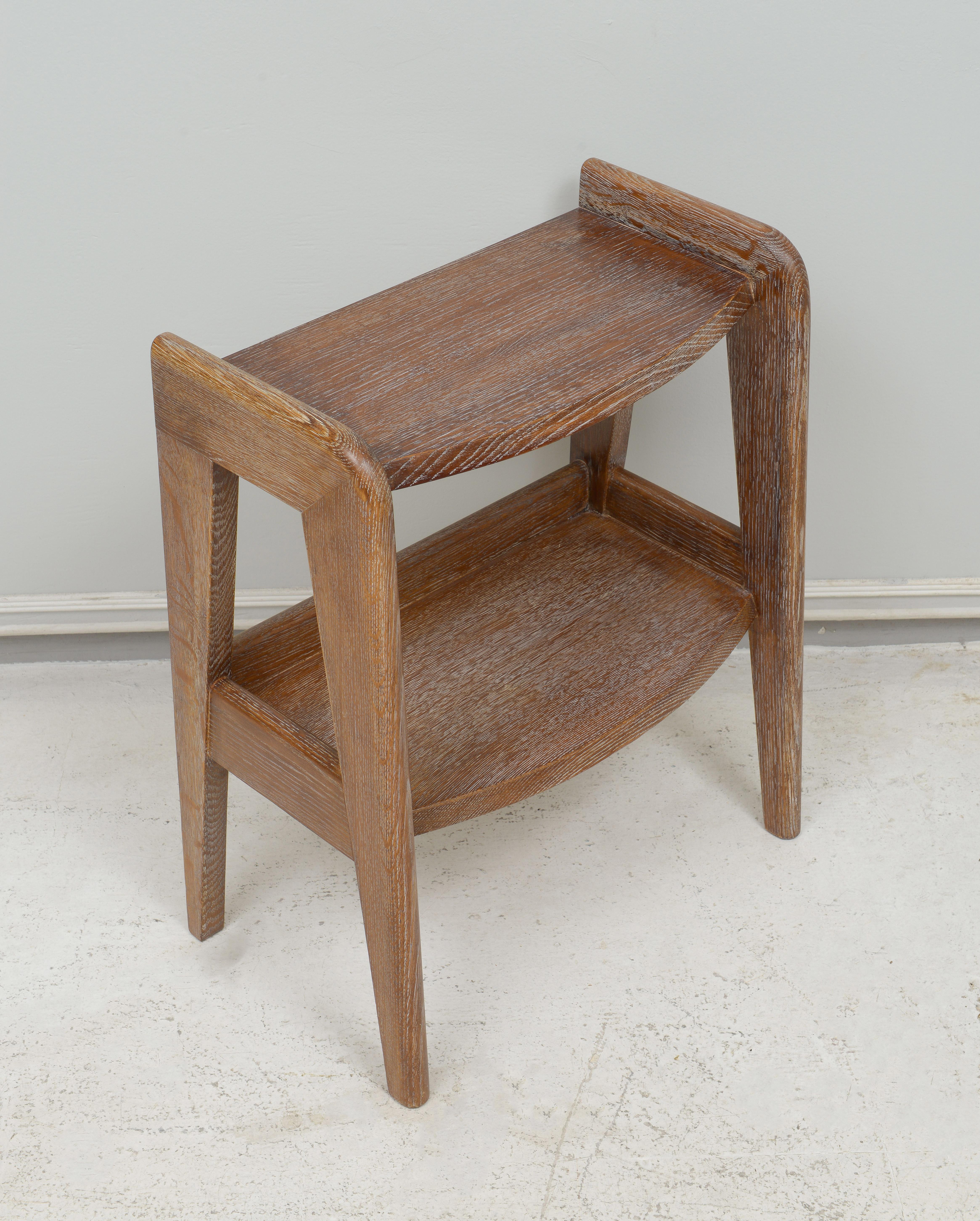 Mid-Century Modern Pair of French Mid-Century Cerused Oak End Tables For Sale