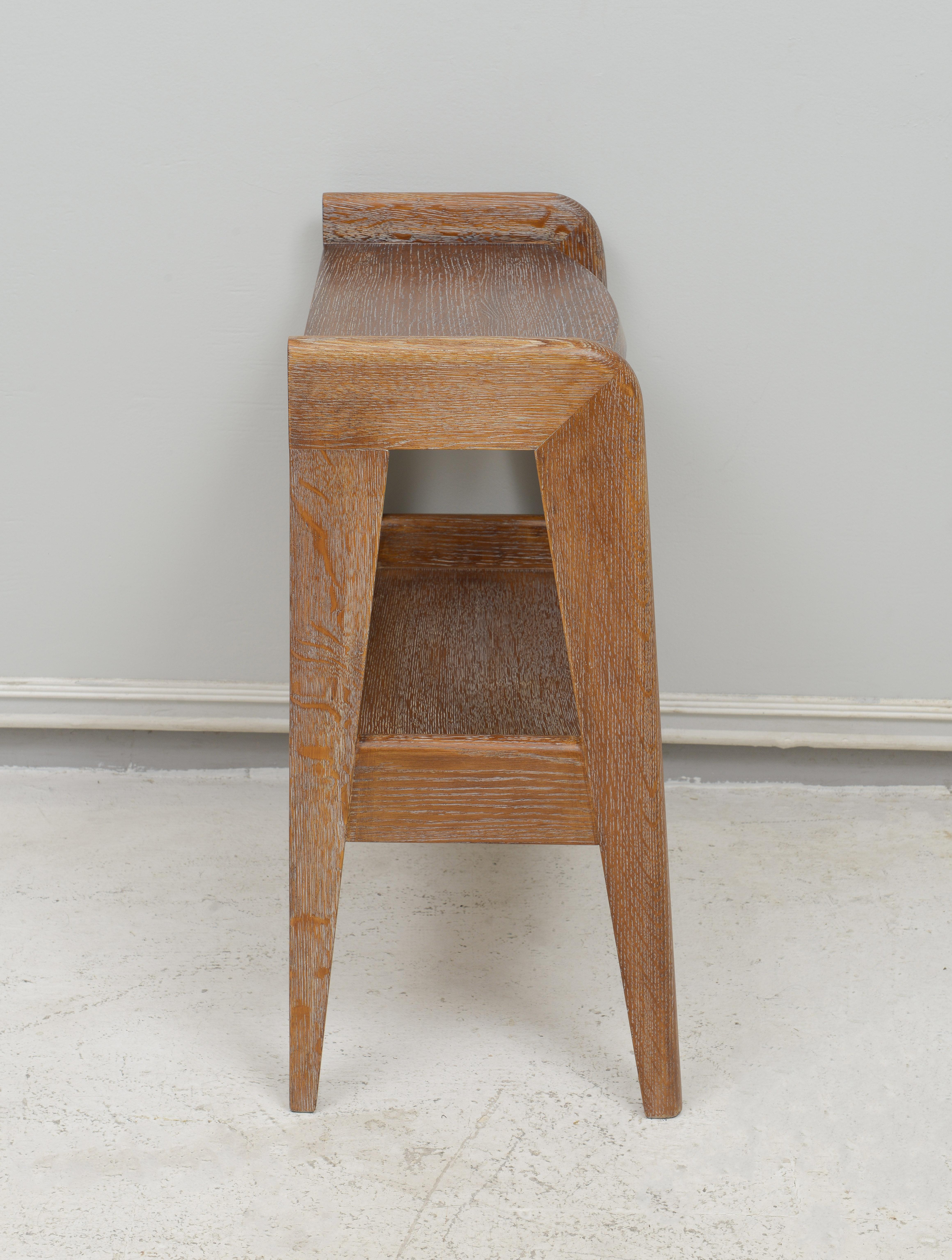 Pair of French Mid-Century Cerused Oak End Tables For Sale 1