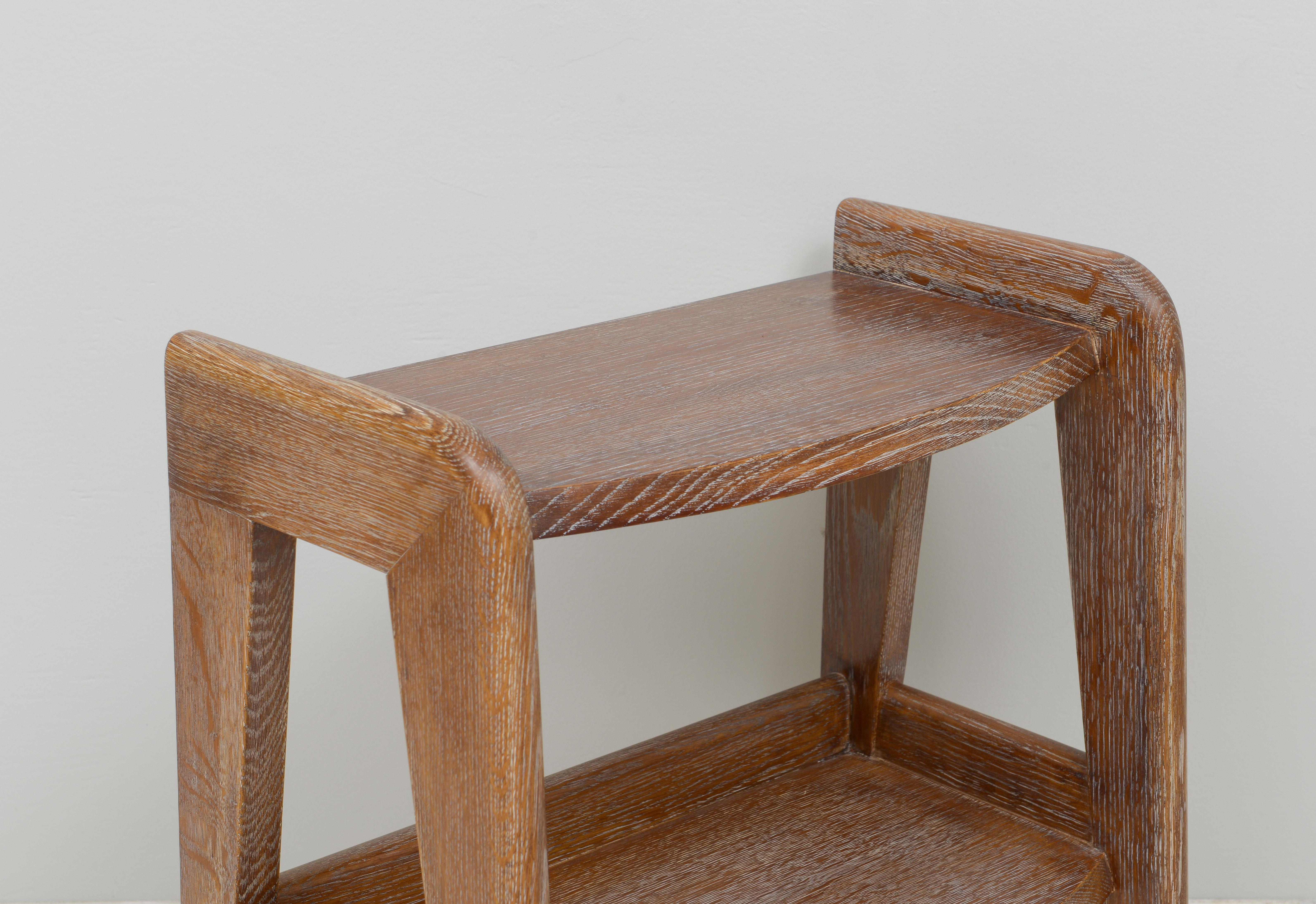 Pair of French Mid-Century Cerused Oak End Tables For Sale 2