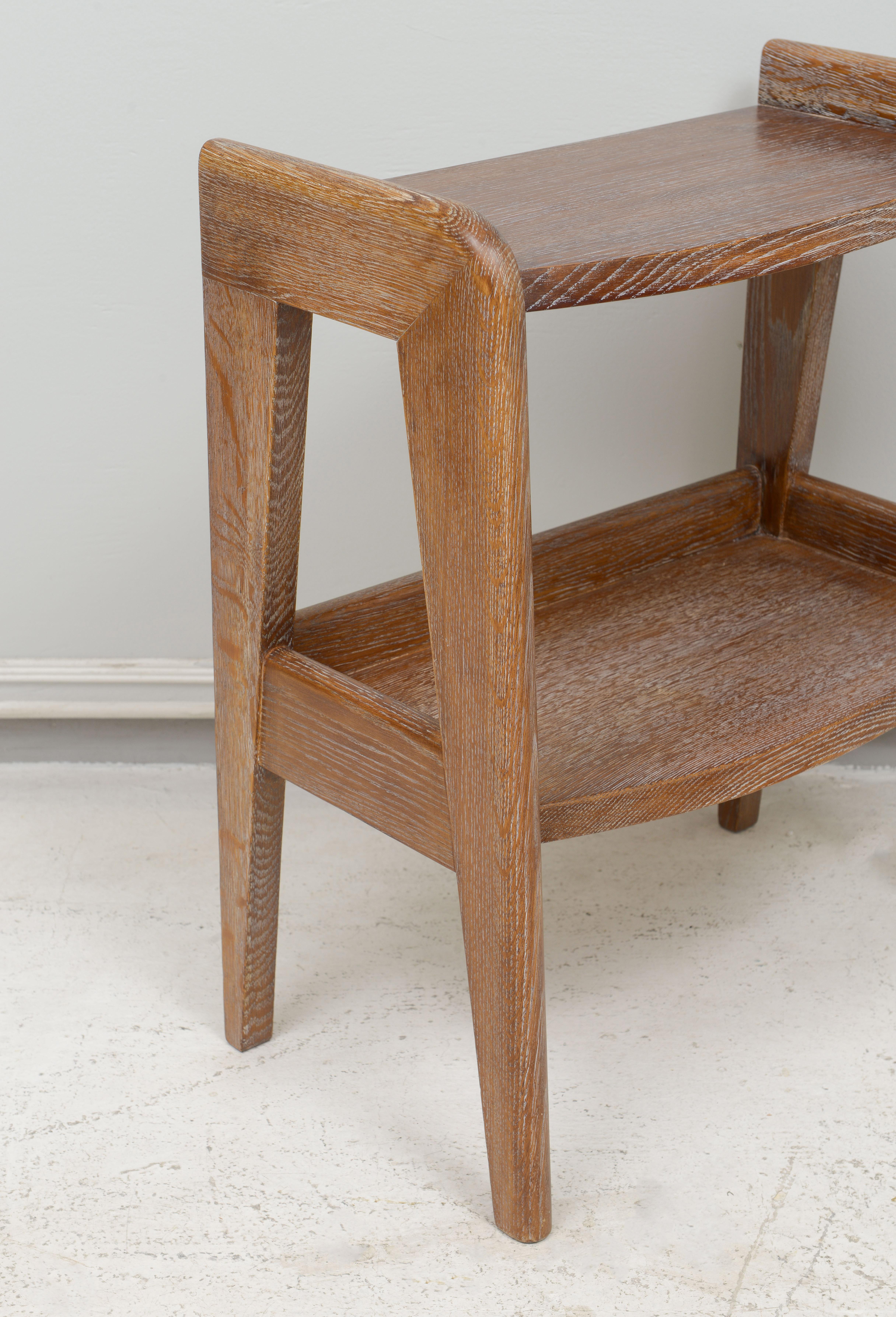 Pair of French Mid-Century Cerused Oak End Tables For Sale 3