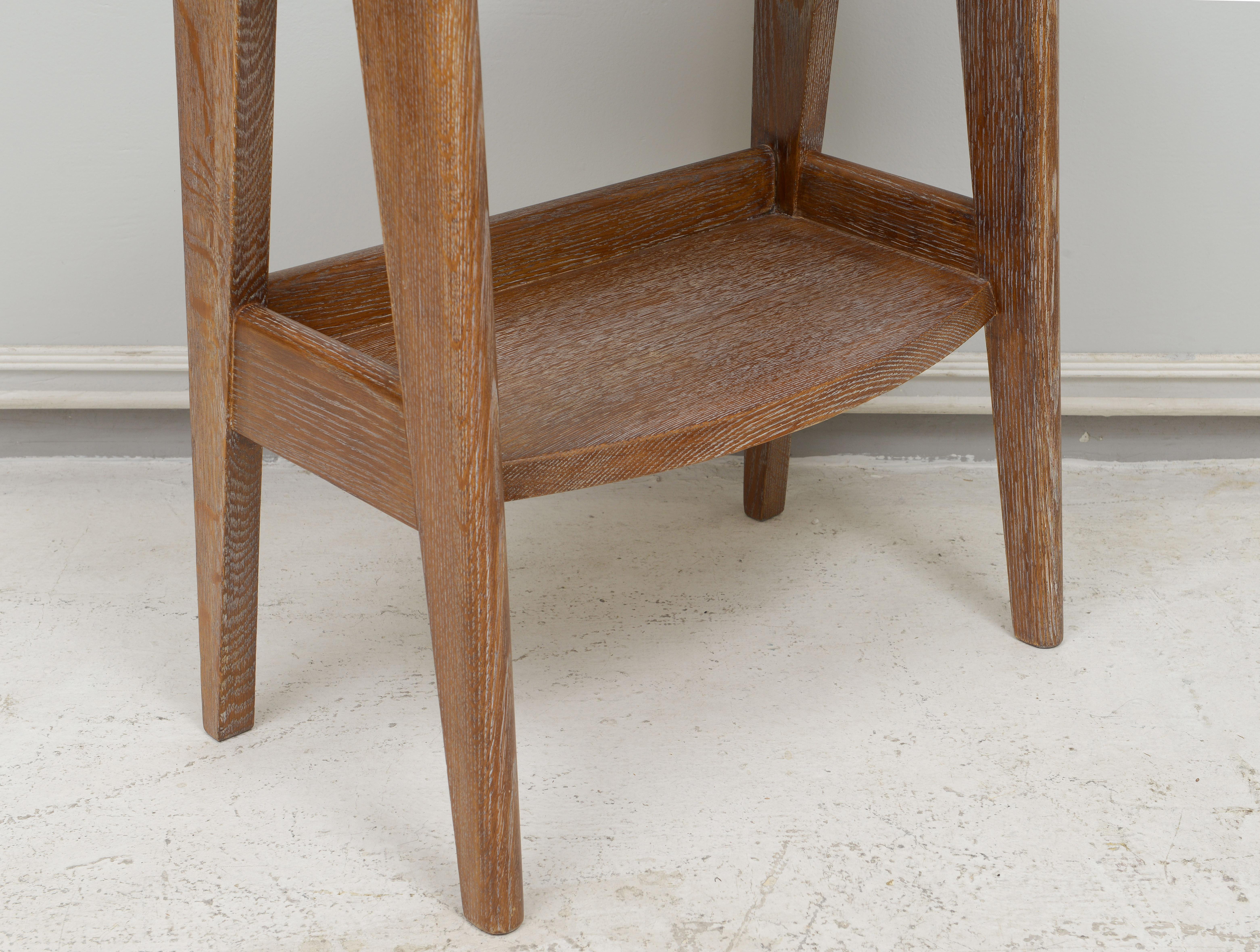 Pair of French Mid-Century Cerused Oak End Tables For Sale 4