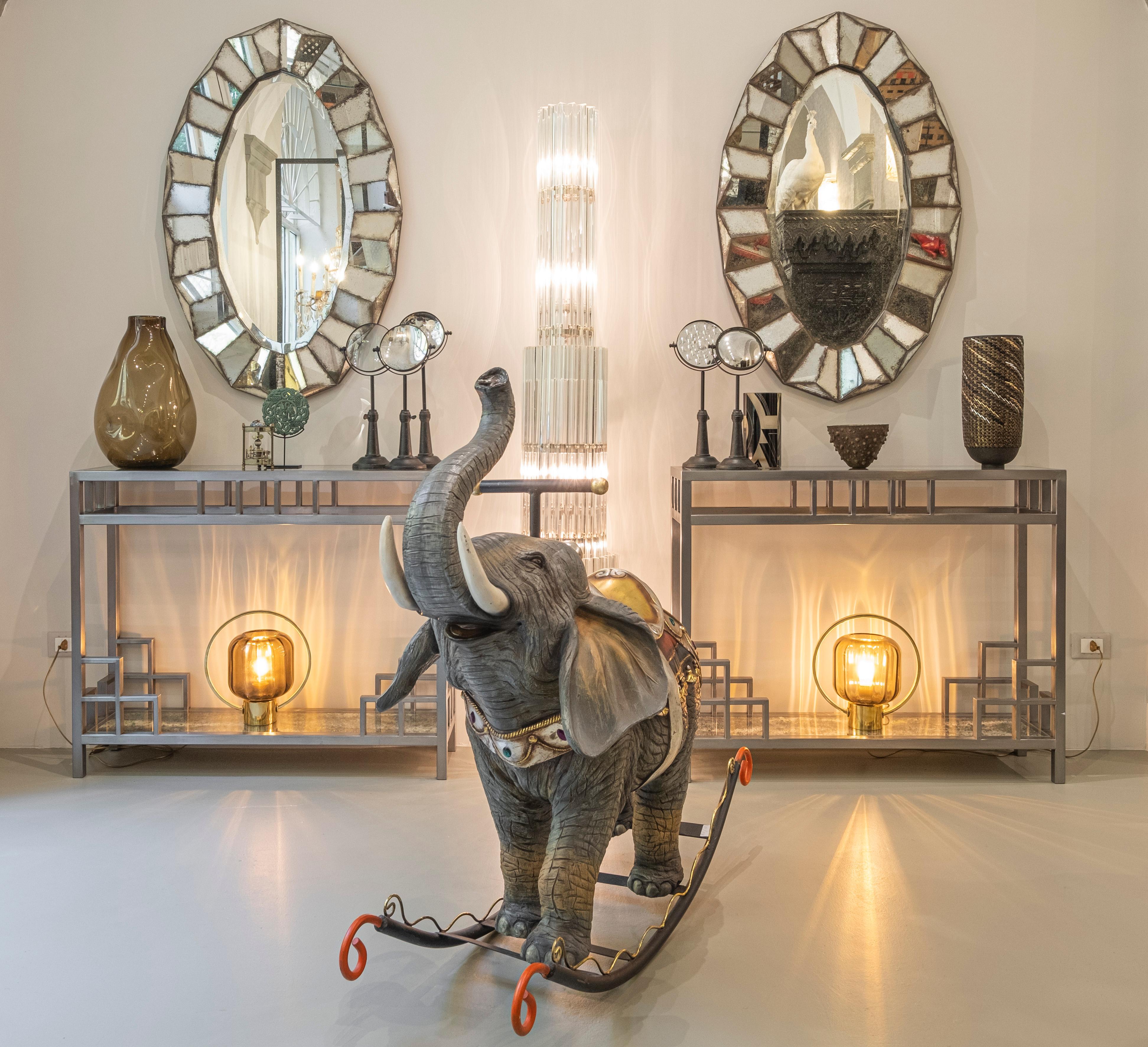 Paire de miroirs français en verre mercuré à facettes du milieu du siècle dernier Bon état - En vente à Roma, RM