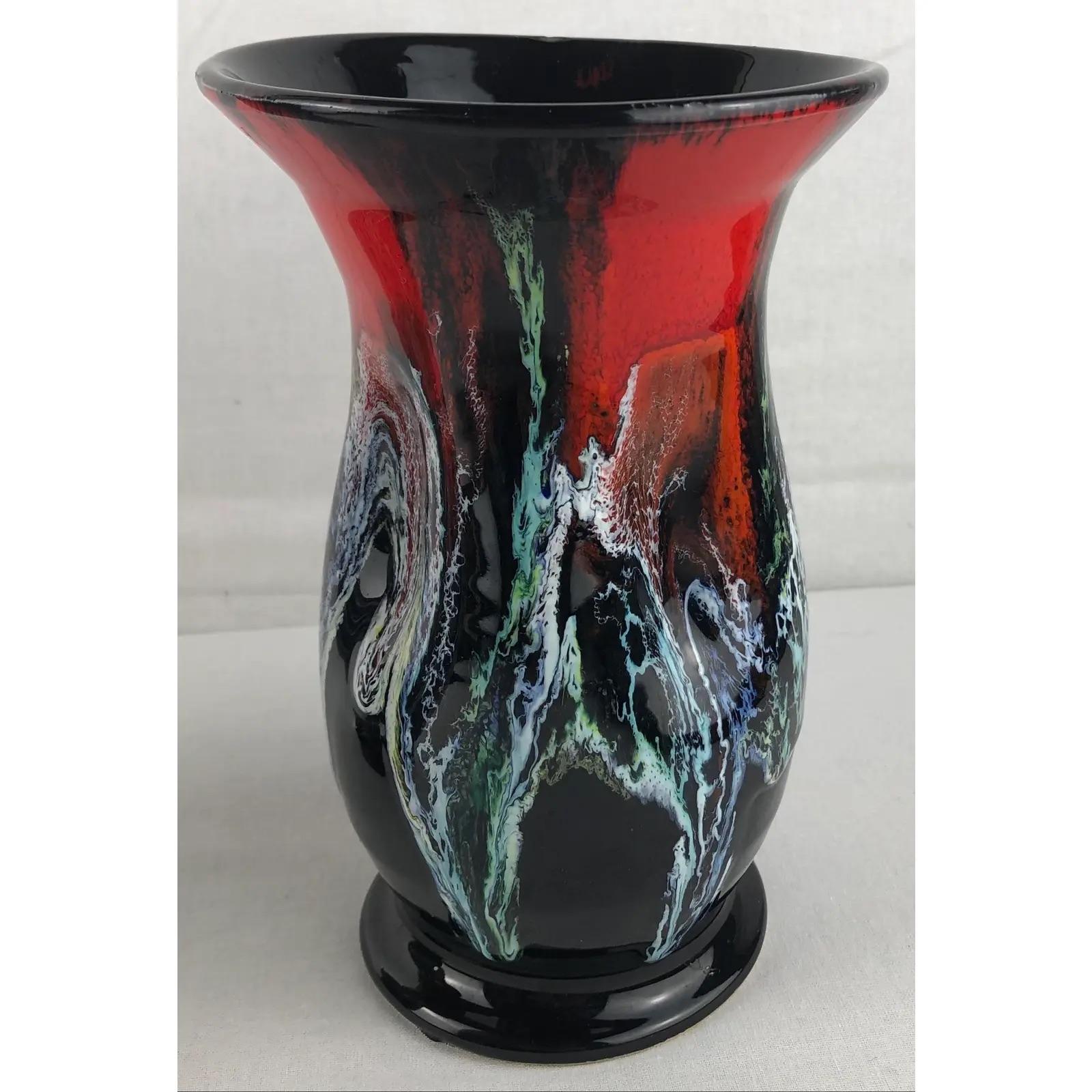 Mid-Century Modern Paire de vases français en céramique de style lave grasse du milieu du siècle dernier, à la manière de Charles Cart en vente
