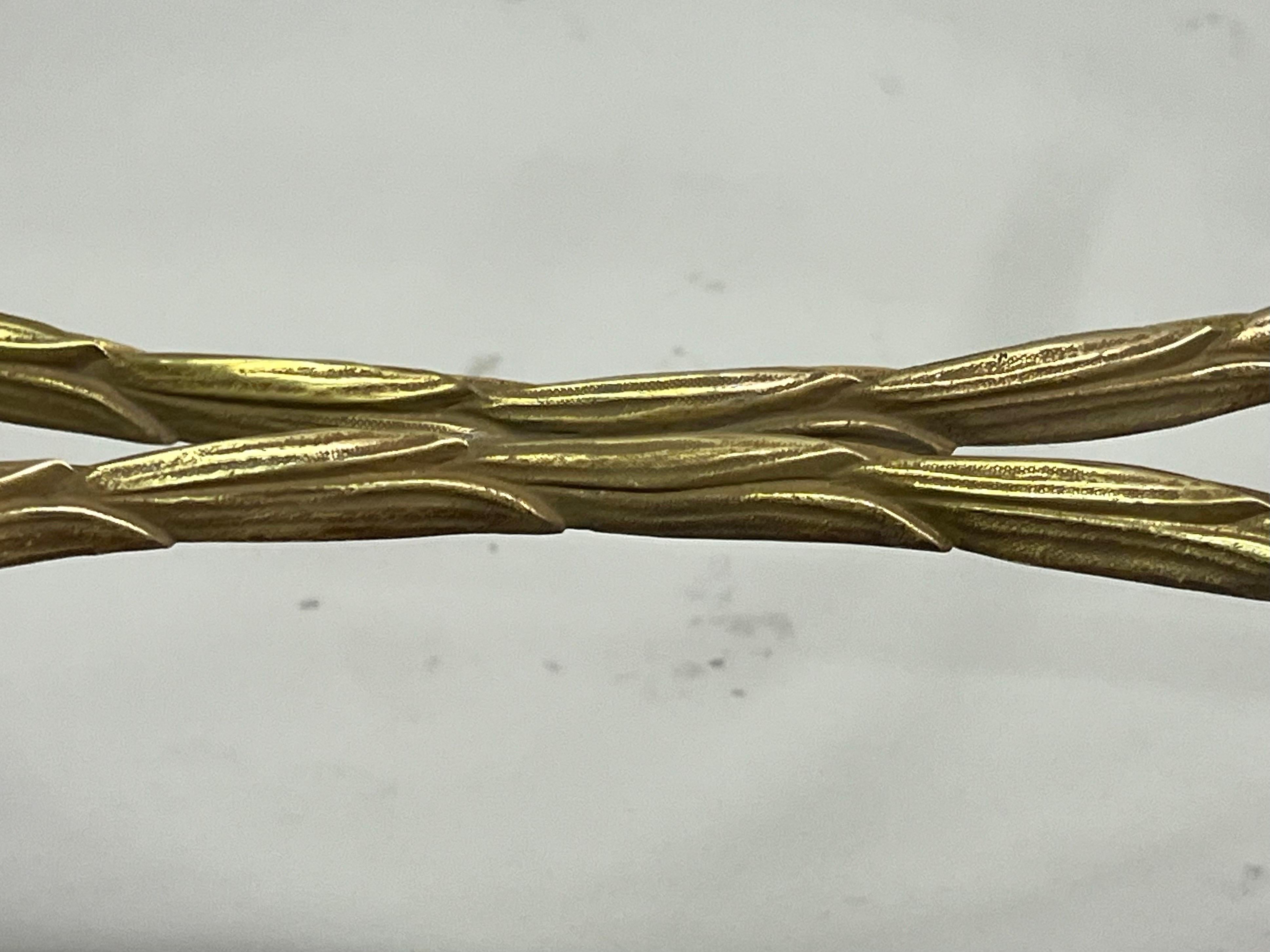 Paar französische Beistelltische aus vergoldeter Bronze aus Bambusimitat von Maison Bagues aus der Mitte des Jahrhunderts im Angebot 9