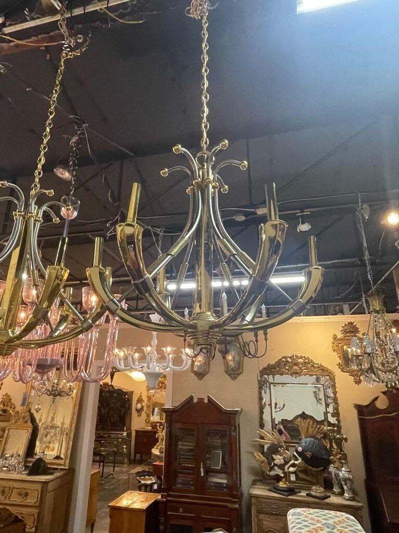 Pair of French Mid-Century Jansen Chandeliers In Good Condition For Sale In Dallas, TX