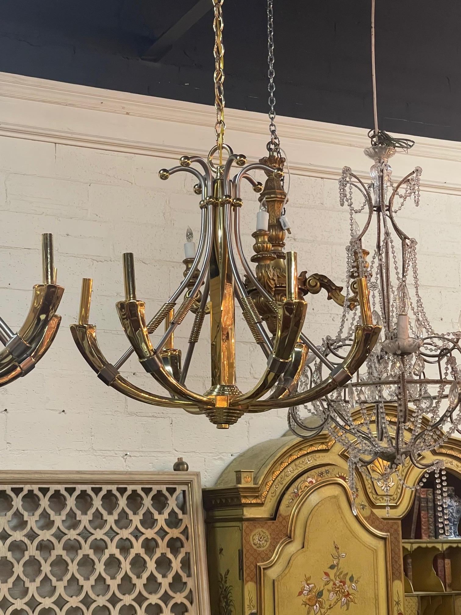 Pair of French Mid-Century Jansen Chandeliers For Sale 3