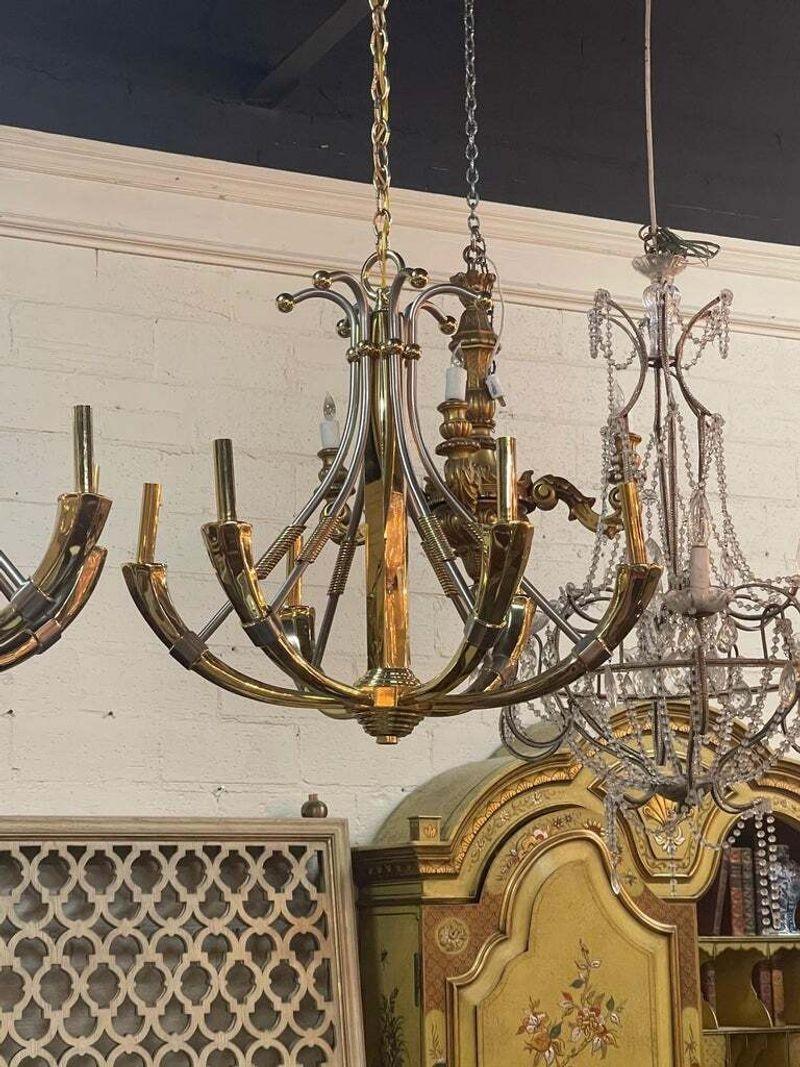 Pair of French Mid-Century Jansen Chandeliers For Sale 4