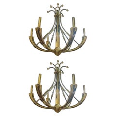 Coppia di lampadari francesi Jansen della metà del secolo scorso