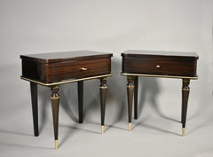 Pair of French Mid Century Macassar Ebony Night Stands